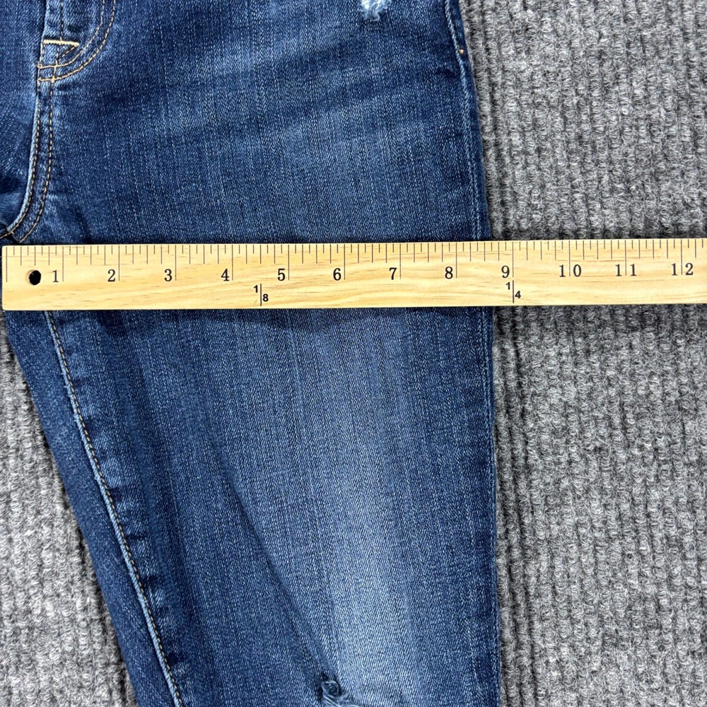 7 For All Mankind The Ankle Skinny Jeans Womens 26 Blue Distressed Ripped - Picture 5 of 12